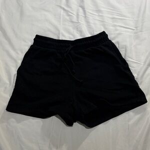 ZARA black drawstring sweat shorts